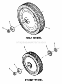 Front And Rear Wheels Diagram and Parts List for CP21402R2 80903 Snapper Lawn Mower