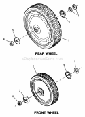 Front And Rear Wheels Diagram and Parts List for CP21559BV  Snapper Lawn Mower
