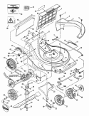 Wheels Deck  Components Diagram and Parts List for ELP21600E Electric Start Snapper Lawn Mower