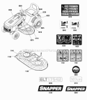 Decals Group Diagram and Parts List for ELT175420 2691044 Snapper Lawn Tractor