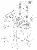 44 Mower Deck - Housing Arbors  Blades Group Diagram and Parts List for ELT2044 2690498 Snapper Lawn Tractor