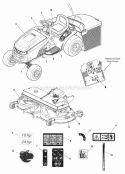 Decals Group Diagram and Parts List for ELT2440RDFR 2690856 Snapper Lawn Tractor
