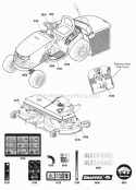 Decals Group Diagram and Parts List for ELT2040RD 2691070 Snapper Lawn Tractor