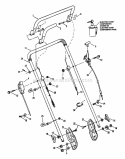 Handles  Controls Diagram and Parts List for EMLP21601E  Snapper Lawn Mower