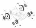 Part Location Diagram of 703598 Snapper Wheel, Front, 180Mm