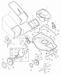 Deck  Engine Group Diagram and Parts List for ERDS16675  Snapper Lawn Mower