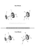 Wheels Front  Rear Diagram and Parts List for EP2187520BV 7800445 Snapper Lawn Mower