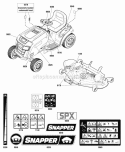 Decals Group Diagram and Parts List for ESPX2046  Snapper Lawn Tractor