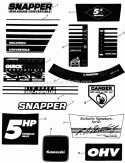 Decals Diagram and Parts List for EXP21551VE  Snapper Lawn Mower