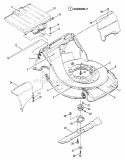 Engine Cutting Deck Blade Diagram and Parts List for EXP21551VE  Snapper Lawn Mower