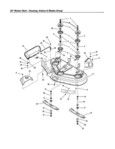 Housing/Arbors/Blades 3 Diagram and Parts List for ELT2044 2690594 Snapper Lawn Tractor