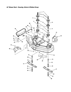 Housing/Arbors/Blades Diagram and Parts List for LT2044 2690714 Snapper Lawn Tractor