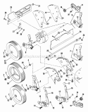 Rear Wheels Brackets Latches Diagram and Parts List for 21401D-2 80'S Snapper Lawn Mower