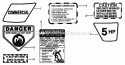 Decals Diagram and Parts List for 21R00C  Snapper Lawn Mower