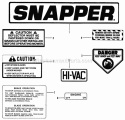 Decals Diagram and Parts List for 25086S  Snapper Lawn Tractor