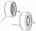 Wheel Group Diagram and Parts List for GC9520KW 84449 Snapper Lawn Tractor