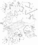 Lift Group - Hydraulic Lift With Power Steering Diagram and Parts List for GT23540 2690258 Snapper Lawn Tractor