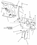 Deck Lift Handle Assembly (Except 48 Model) Diagram and Parts List for HZS14331BVE  Snapper Lawn Tractor
