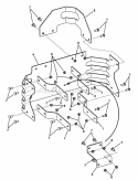 Muffler Guard Assembly Diagram and Parts List for HZT21481BV 7800026 Snapper Lawn Tractor