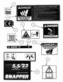 Decals (Part 1) Diagram and Parts List for EI55223  Snapper Snow Blower