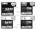 Decals (Part 2) Diagram and Parts List for EI7244  Snapper Snow Blower