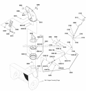Chute  Rotation Group - Left Side Crank Diagram and Parts List for 1924RX 1695805 Snapper Snow Blower