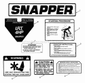 Decals Diagram and Parts List for IR4001 85329 Snapper Tiller