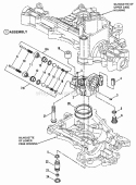 Center Case Assembly Diagram and Parts List for K55  Snapper Lawn Tractor