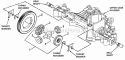 Differential Gear Assembly Diagram and Parts List for K55  Snapper Lawn Tractor