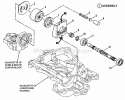 Motor Shaft Assembly Diagram and Parts List for K55  Snapper Lawn Tractor