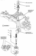 Pump Shaft Assembly Diagram and Parts List for K55  Snapper Lawn Tractor