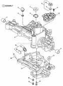 Transaxle Case Assembly Diagram and Parts List for K55  Snapper Lawn Tractor
