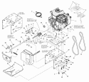 Engine  Frame Group Diagram and Parts List for L1428E 1695572 Snapper Snow Blower