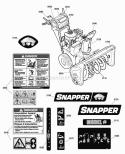 Decals Group Diagram and Parts List for L1730E 1696006 Snapper Snow Blower