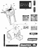 Decals Group Diagram and Parts List for L1732EX 1695856 Snapper Snow Blower