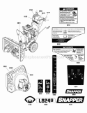 Decals Group Diagram and Parts List for L824E  Snapper Snow Blower
