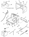 Fuel Tank Pedestal Dash  Hold Downs Diagram and Parts List for LT11001  Snapper Lawn Tractor