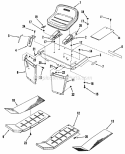 Seat Step Panels  Rear Fender Diagram and Parts List for LT11001  Snapper Lawn Tractor