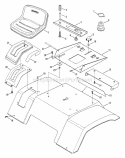 Seat Rear Fender Diagram and Parts List for ELT125D331KV  Snapper Lawn Tractor