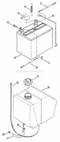 Dash Panel Fuel Tank Battery (Part 2) Diagram and Parts List for ELT125D331KV  Snapper Lawn Tractor