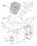 Engine Engine Base  Drive Parts Diagram and Parts List for LT12D330B  Snapper Lawn Tractor
