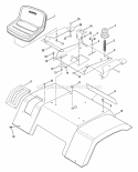 Seat Rear Fender Diagram and Parts List for LT12D330B  Snapper Lawn Tractor