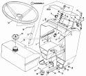 Steering Wheel Console Fuel Tank Diagram and Parts List for ELT130G38AB  Snapper Lawn Tractor