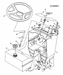 Steering Wheel Console Fuel Tank Diagram and Parts List for ELT145H33FBV 84360 Snapper Lawn Tractor