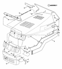 Hood Bumper Headlights Diagram and Parts List for LT14H411KV 80086 Snapper Lawn Tractor