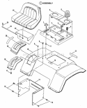 Seat Rear Fender  Components Diagram and Parts List for LT120G30BB  Snapper Lawn Tractor