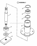Spindle Assembly - 42 Cutting Deck Diagram and Parts List for LT155H42BBV  Snapper Lawn Tractor