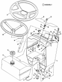 Steering Wheel Console Fuel Tank Diagram and Parts List for LT120G30BB  Snapper Lawn Tractor