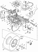 Transmission Group (Hydro Drive)  Rear Wheels Diagram and Parts List for LT140H33BBV  Snapper Lawn Tractor