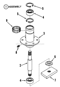 Spindle Assembly (48 Center) Diagram and Parts List for LT16001  Snapper Lawn Tractor